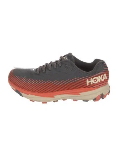 Pre-owned Hoka Mesh Printed Athletic Sneakers In Brown