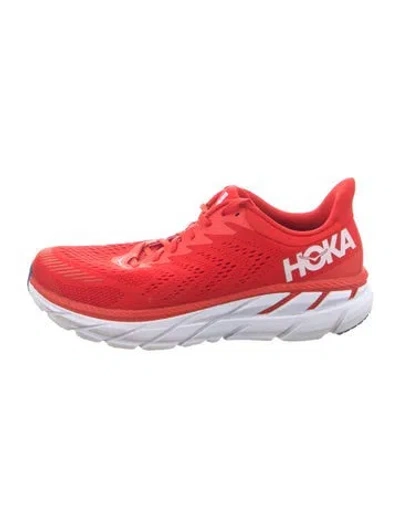 Pre-owned Hoka Mesh Printed Athletic Sneakers In Red