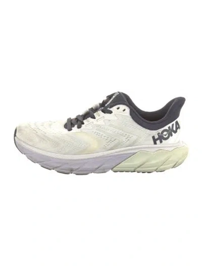Pre-owned Hoka Mesh Printed Athletic Sneakers In White