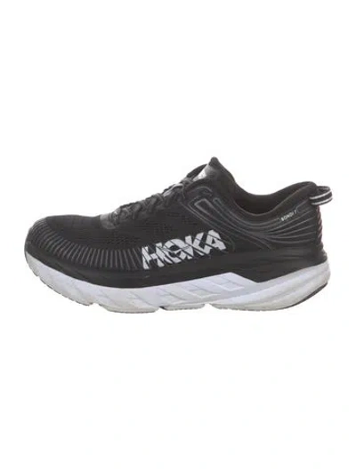 Pre-owned Hoka Mesh Printed Sneakers In Black