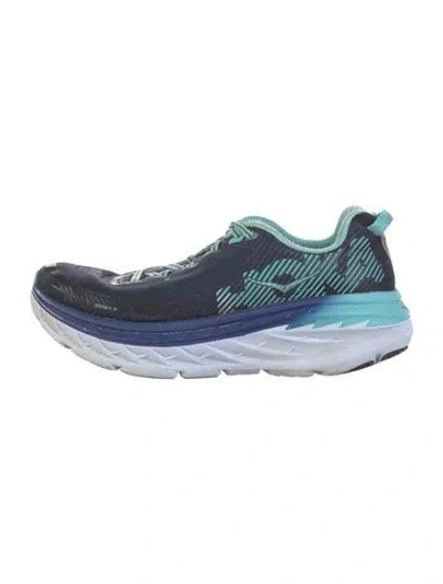 Pre-owned Hoka Mesh Printed Sneakers In Blue