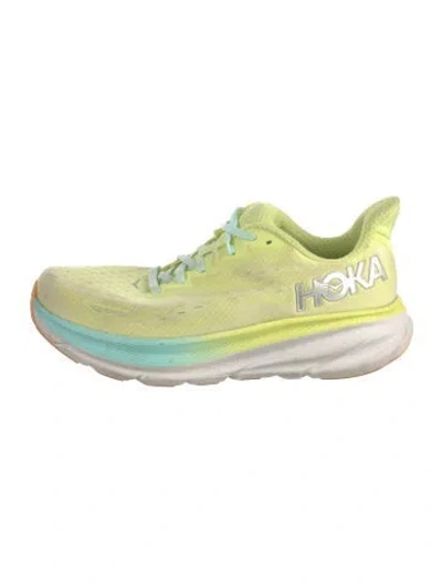 Pre-owned Hoka Mesh Sneakers In Green