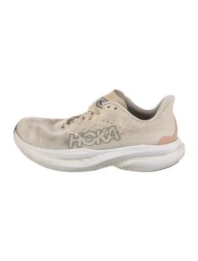 Pre-owned Hoka Mesh Sneakers In Neutral