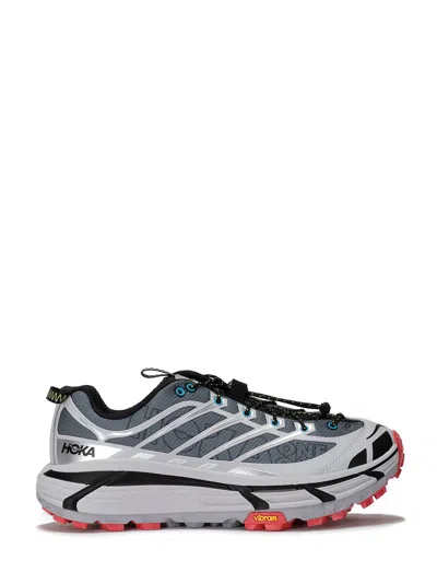 Hoka Mesh Sneakers With Heat-bonded Overlays In Gray