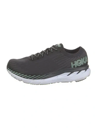 Pre-owned Hoka Mesh Striped Athletic Sneakers In Black