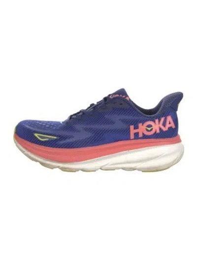 Pre-owned Hoka Mesh Striped Athletic Sneakers In Blue
