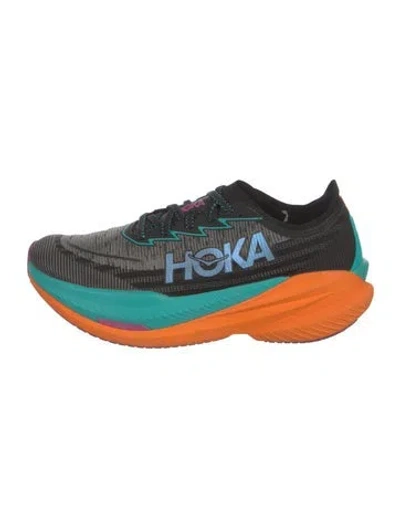 Pre-owned Hoka Mesh Striped Athletic Sneakers In Grey