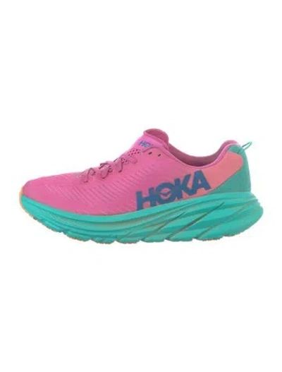 Pre-owned Hoka Mesh Striped Athletic Sneakers In Pink