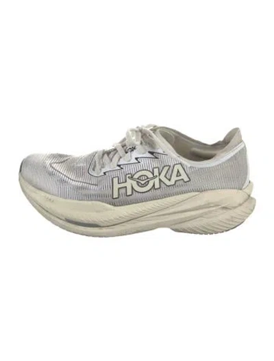 Pre-owned Hoka Mesh Striped Athletic Sneakers In White