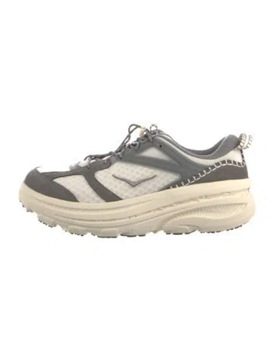 Pre-owned Hoka Nylon Colorblock Pattern Athletic Sneakers In Neutral