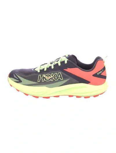 Pre-owned Hoka Nylon Printed Athletic Sneakers In Multi