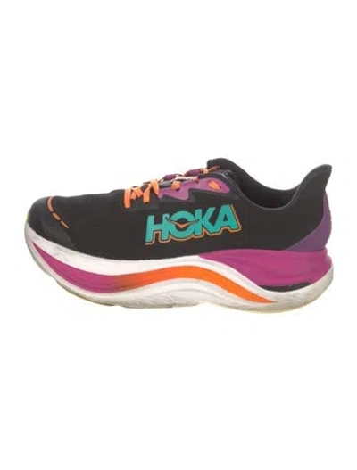 Pre-owned Hoka Nylon Printed Sneakers In Black