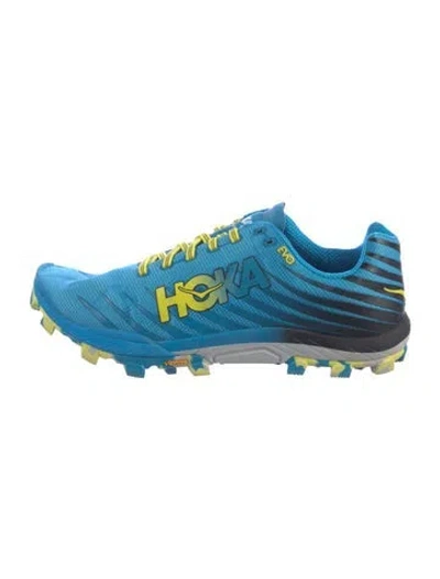 Pre-owned Hoka Nylon Striped Athletic Sneakers In Blue