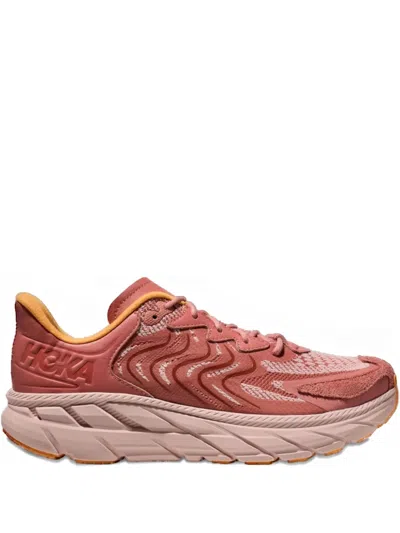 Hoka One Clifton Ls "earthenware/peach Whip" Sneakers