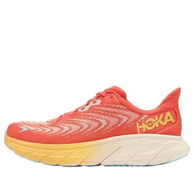 Hoka One One Arahi 6 'fiesta Amber Yellow' In Pink