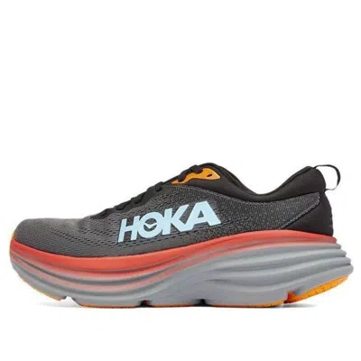 Hoka One One Bondi 8 'anthracite Blue Red' In Gray