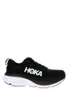 Hoka Black Logo Sneakers In White/black