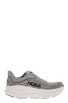 Hoka Bondi 9 Grey Low Top Sneakers With Maxi Logo Lettering On The Side In Tech Fabric Unisex In Gray
