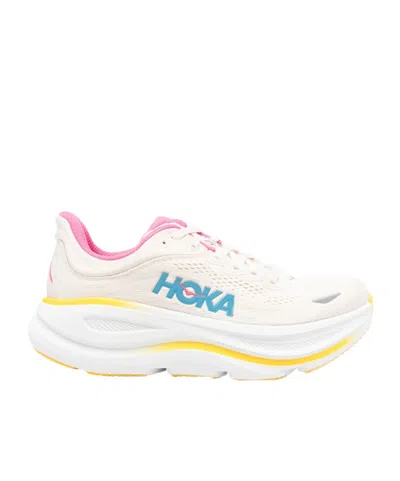 Hoka Womens  Bondi 9 In Alabaster/pink/birch