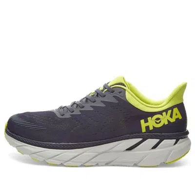 Hoka One One Clifton 7 'odyssey Grey Primrose' In Black