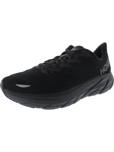 Hoka One One Clifton 8 Mens Running Fitness Athletic And Training Shoes In Black