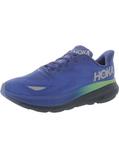 Hoka One One Clifton 9 Gtx Mens Gym Lace Up Running & Training Shoes In Blue