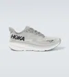 Hoka Bondi 9 Grey Low Top Sneakers With Maxi Logo Lettering On The Side In Tech Fabric Unisex In Gray