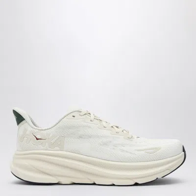 Hoka Clifton 9 White Low Sneaker In Beige