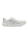 Hoka Cliftons Mens Breathable Tie String Athletic And Training Shoes In White