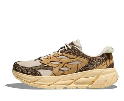 Hoka One One Clifton L Suede 'oat Milk Pollen' In Brown