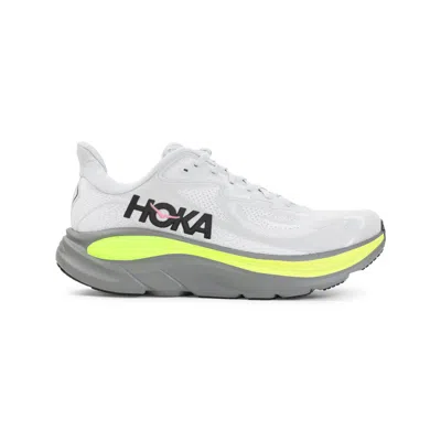 Hoka One One Grey Clifton 10 Sneakers In Green