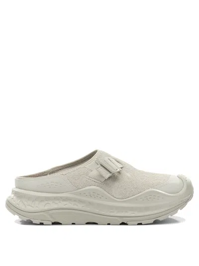 Hoka One One Leather Fabric Rubber Sandals In Neutral