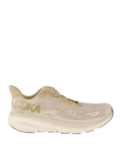 Hoka One One M Clifton 9 Man Sneakers Sand Size 9 Textile Fibers In Beige