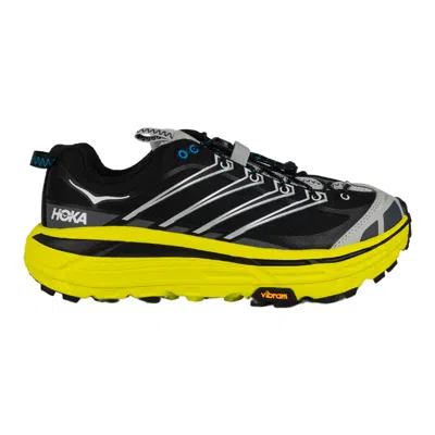 HOKA MAFATE THREE2 SNEAKERS IN BLACK AND YELLOW