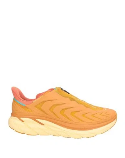 Hoka One One Man Sneakers Orange Size 7.5 Textile Fibers