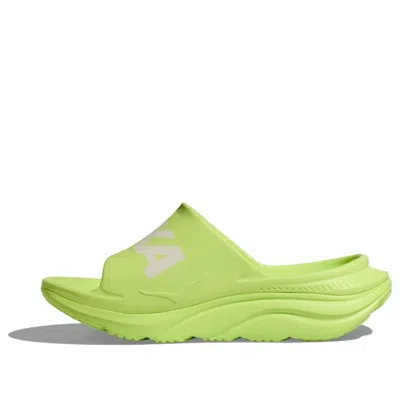 Hoka One One Ora Athletic Slide 'lettuce White' In Green