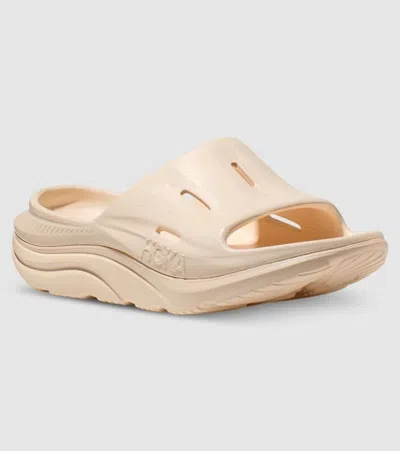 Hoka One One Ora Recovery Slide 3 1135061-vlv Unisex Cream Slip On Sandals Asm85 (beige,w13-m11)