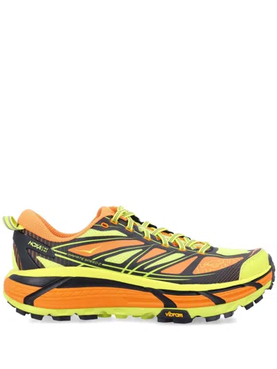 Hoka One One Orange Yellow Thermoplastic Polyurethane Polyester Rubber Fabric Sneakers In Multi