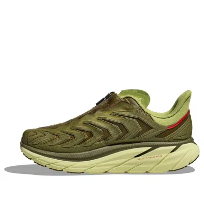Hoka One One Project Clifton 'avocado Dark Citron' In Green