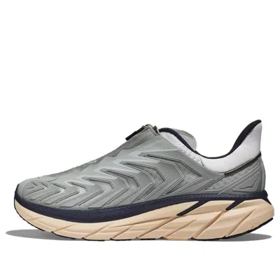 Hoka One One Project Clifton Knitted Running 'grey Beige' In Gray