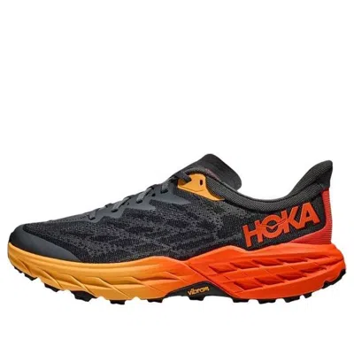 Hoka One One Speedgoat 5 'dark Grey Orange' In Black
