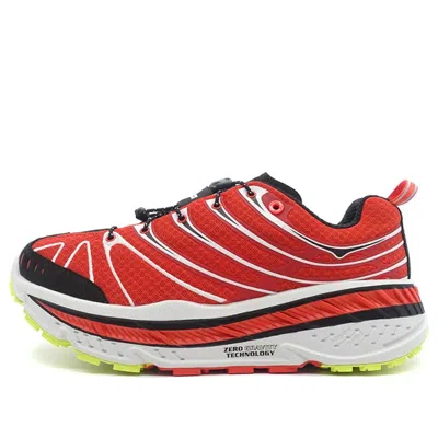Hoka Stinson Evo Og Rubber And Faux Suede-trimmed Mesh Running Sneakers In Red