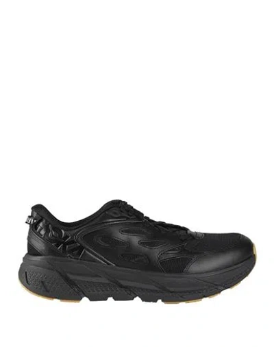 Hoka One One U Clifton L Athletics Man Sneakers Black Size 9 Leather, Textile Fibers
