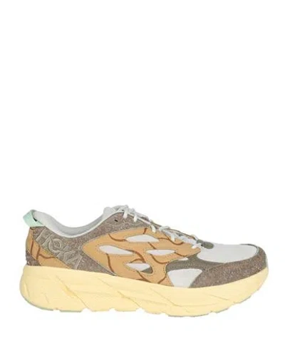 Hoka U Clifton L Suede Tp Man Sneakers Light Grey Size 9 Leather, Rubber