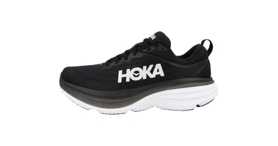 Hoka One Womens Bondi 8 Road Running Shoes - Black/white - 9.5