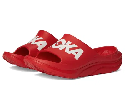 Hoka Ora Athletic Slide Shoes Vermillion/white :