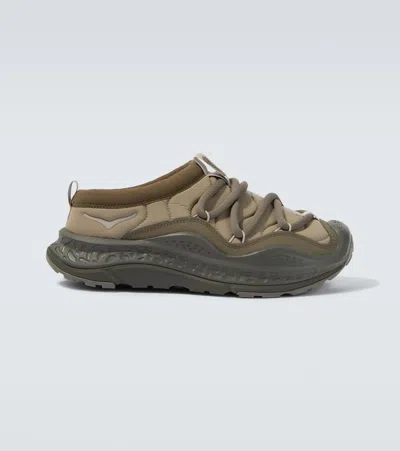 Hoka Ora Primo Quilted Lace-up Trainers In Brown
