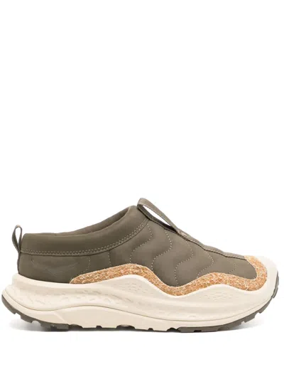 Hoka U Ora Primo Tp Brushed Suede-trimmed Nubuck Slip-on Sneakers In Green