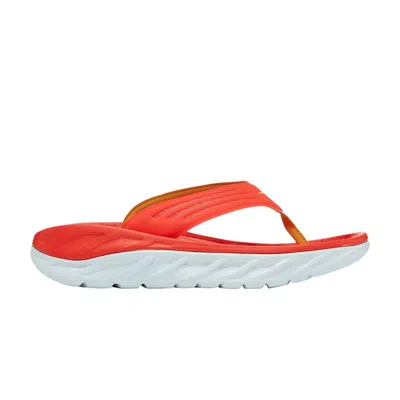 Pre-owned Hoka Ora Recovery Flip Slide 'fiesta Amber Yellow' In Red