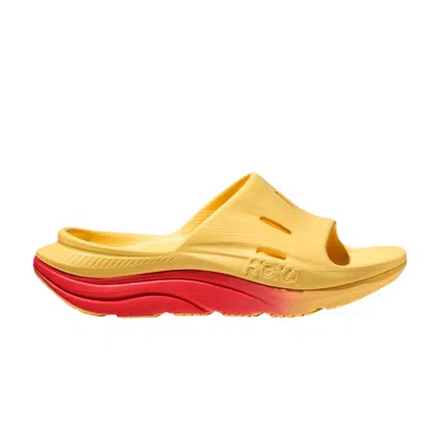 Pre-owned Hoka Ora Recovery Slide 3 'poppy' In Yellow